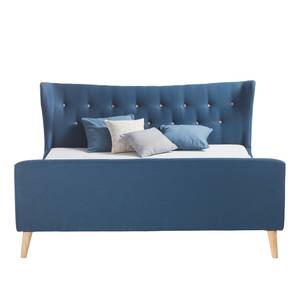 Gestoffeerd bed Kamma geweven stof - Donkerblauw - 180 x 200cm