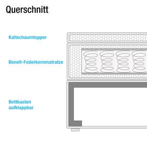 Gestoffeerd bed Asmara geweven stof - grijs - Antraciet - 160 x 200cm - Met hoofdeinde