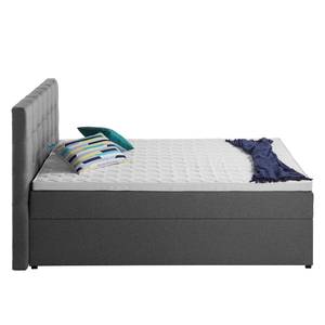 Letto KiYDOO II (con contenitori) Tessuto - Grigio - 160 x 200cm