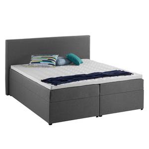 Gestoffeerd bed KiYDOO II inclusief opbergruimte - geweven stof - grijs - 180 x 200cm