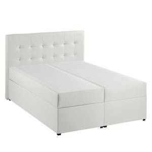 Gestoffeerd bed KiYDOO IV inclusief opbergruimte - kunstleer - Wit - 140 x 200cm