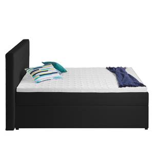 Gestoffeerd bed KiYDOO IV inclusief opbergruimte - kunstleer - Zwart - 160 x 200cm