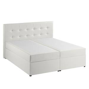 Gestoffeerd bed KiYDOO IV inclusief opbergruimte - kunstleer - Wit - 160 x 200cm