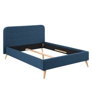 Gestoffeerd bed Klink II geweven stof - Donkerblauw - 160 x 200cm