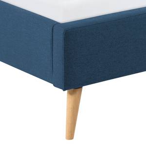 Gestoffeerd bed Klink II geweven stof - Donkerblauw - 180 x 200cm