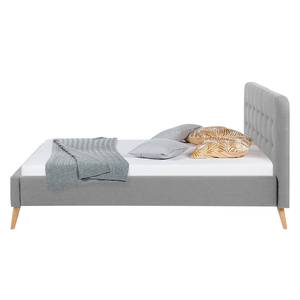 Letto imbottito Klink II Tessuto - Color grigio pallido - 140 x 200cm