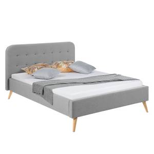 Letto imbottito Klink II Tessuto - Color grigio pallido - 200 x 200cm