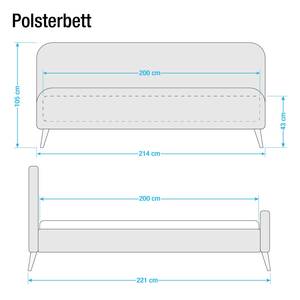 Polsterbett Klink Webstoff - Lichtgrau - 200 x 200cm