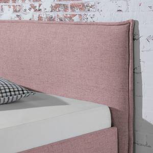 Lit capitonné Kolbäck Tissu structuré Mauve - 140 x 200cm - Sans sommier & matelas