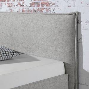 Lit capitonné Kolbäck Tissu structuré Granit - 200 x 200cm - Sans sommier & matelas