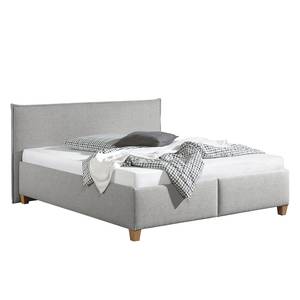 Lit capitonné Kolbäck Tissu structuré Granit - 200 x 200cm - Sans sommier & matelas