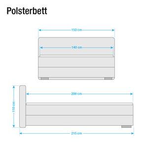 Polsterbett Kona Webstoff - Dunkelbraun - 140 x 200cm