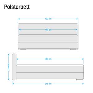 Polsterbett Kona Webstoff - Dunkelbraun - 180 x 200cm