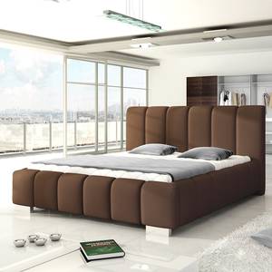 Gestoffeerd bed Lounge kunstleer - Bruin - 160 x 200cm
