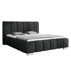 Gestoffeerd bed Lounge kunstleer - Zwart - 160 x 200cm