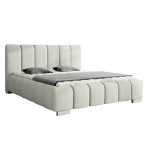 Gestoffeerd bed Lounge II geweven stof - Grijs - 140 x 200cm