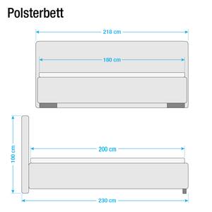 Polsterbett Lounge II Webstoff - Grau - 160 x 200cm