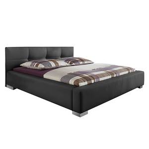 Lit capitonné Luca Anthracite - 160 x 200cm - Avec sommier à lattes & matelas - Matelas de mousse froide