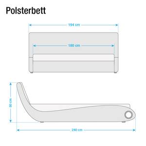 Polsterbett Luminar inkl. LED-Beleuchtung - Kunstleder - Schwarz - 180 x 200cm