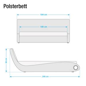 Polsterbett Luminar inkl. LED-Beleuchtung - Kunstleder - Weiß - 180 x 200cm