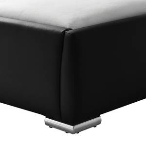 Lit rembourré Luna Cuir synthétique - Noir - 200 x 200cm - Sans matelas