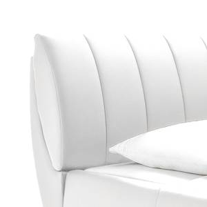 Lit rembourré Luna Cuir synthétique - Blanc - 200 x 200cm - Sans matelas