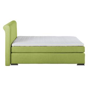 Lit boxspring Lamis Vert clair - 140 x 200cm - D2 souple - Surmatelas en mousse froide