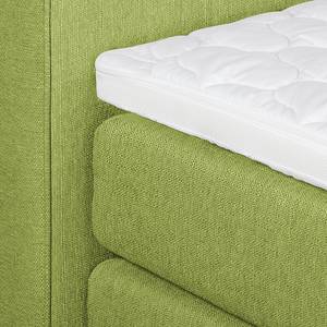 Lit boxspring Lamis Vert clair - 140 x 200cm - D2 souple - Surmatelas en mousse froide