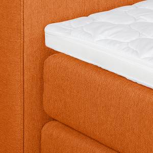 Lit boxspring Lamis Orange - 140 x 200cm - D2 souple - Surmatelas en mousse froide