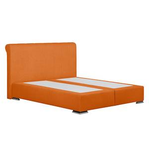 Lit boxspring Lamis Orange - 140 x 200cm - D2 souple - Surmatelas en mousse froide