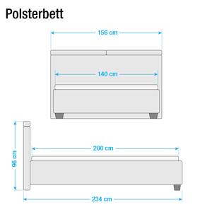 Gestoffeerd bed Madeira kunstleer - Donkerbruin - 140 x 200cm - Zonder lattenbodem & matras - Geen opbergruimte