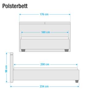 Gestoffeerd bed Madeira kunstleer - Beige - 160 x 200cm - Zonder lattenbodem & matras - Geen opbergruimte