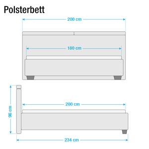 Gestoffeerd bed Madeira kunstleer - Donkerbruin - 180 x 200cm - Zonder lattenbodem & matras - Geen opbergruimte