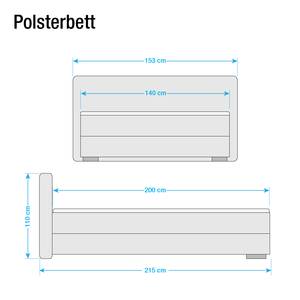 Polsterbett Magic Kunstleder Kunstleder - Schwarz - 140 x 200cm