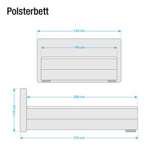 Polsterbett Magic Kunstleder Kunstleder - Weiß - 140 x 200cm