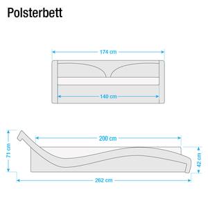 Polsterbett Huelva II Kunstleder Kunstleder - Weiß - 140 x 200cm - Mit Lattenrost & Matratze