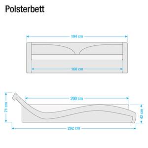 Polsterbett Huelva II Kunstleder Kunstleder - Weiß - 160 x 200cm - Mit Lattenrost & Matratze