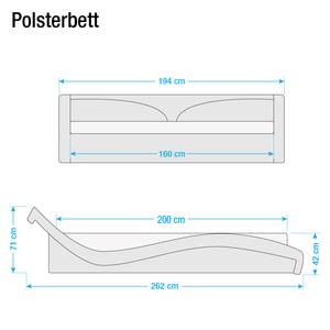 Gestoffeerd bed Huelva II kunstleer - Wit - 160 x 200cm - Zonder lattenbodem & matras