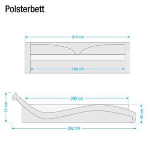 Lit capitonné Huelva II Cuir synthétique - Blanc - 180 x 200cm - Sans sommier & matelas