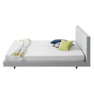 Gestoffeerd bed Mitchell geweven stof - Grijs - 140 x 200cm