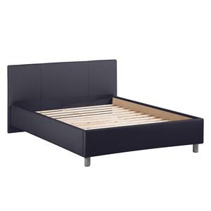 Lit capitonné Naomi (sommier et matelas) Imitation cuir - Noir - 120 x 200cm