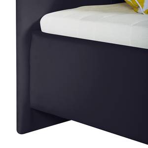 Lit capitonné Naomi (sommier et matelas) Imitation cuir - Noir - 120 x 200cm