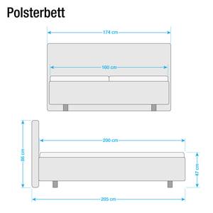 Polsterbett Naomi (Inkl. Lattenrost & Matratze) - Kunstleder - Schwarz - 160 x 200cm