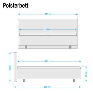 Gestoffeerd bed Naomi kunstleer - Wit - 180 x 200cm