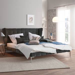 Gestoffeerd bed Neo fluweel Antraciet - 140 x 200cm