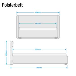Polsterbett Nethe (inkl. Lattenrost) Webstoff - 140 x 200cm - Hellgrau - 140 x 200cm - Hellgrau