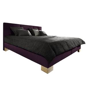 Lit rembourré Newal Coffre à literie inclus - Baies - 180 x 200cm - Avec sommier à lattes & matelas - Matelas de mousse froide