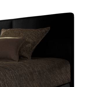 Bed Newal stofbekleding - Zwart - 180 x 200cm - Met lattenbodem & matras - Bonell-binnenveringmatras