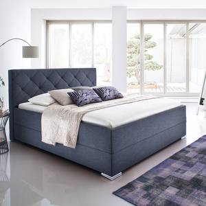 Gestoffeerd bed Chicago geweven stof - antracietkleurig - Donkerblauw