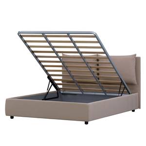 Gestoffeerd bed Noemi (incl. opbergruimte- - Stof Valona: Beige - 160 x 200cm